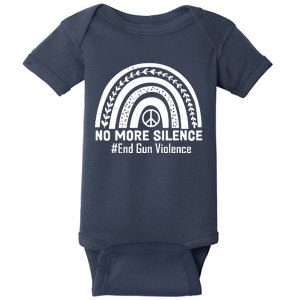 No More Silence End Gun Violence Peace Rainbow Baby Bodysuit