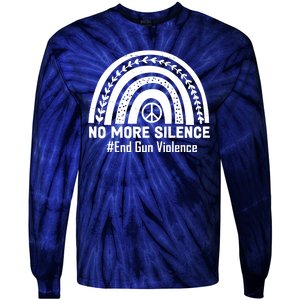 No More Silence End Gun Violence Peace Rainbow Tie-Dye Long Sleeve Shirt