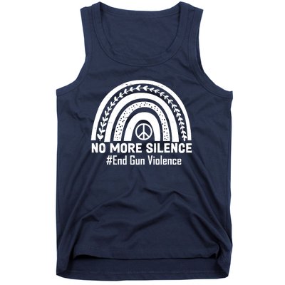 No More Silence End Gun Violence Peace Rainbow Tank Top