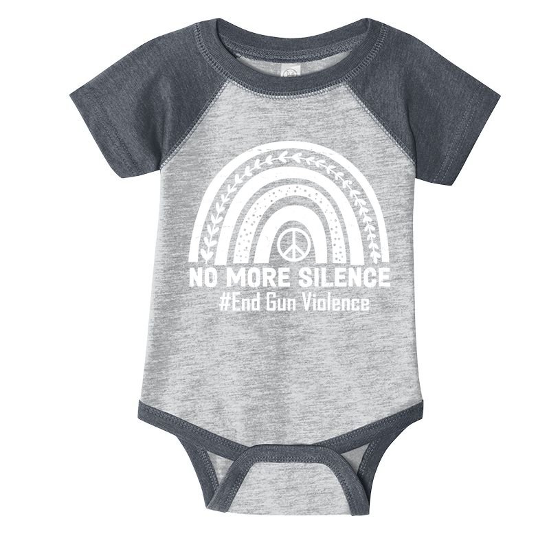 No More Silence End Gun Violence Peace Rainbow Infant Baby Jersey Bodysuit