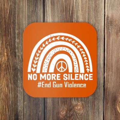 No More Silence End Gun Violence Peace Rainbow Coaster