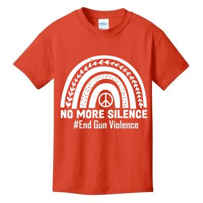 No More Silence End Gun Violence Peace Rainbow Kids T-Shirt