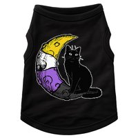 Nonbinary Moon Space Cat LGBT Pride With NB Non Binary Flag Doggie Tank