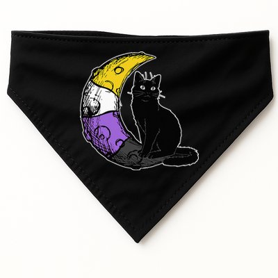 Nonbinary Moon Space Cat LGBT Pride With NB Non Binary Flag USA-Made Doggie Bandana