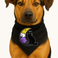 Nonbinary Moon Space Cat LGBT Pride With NB Non Binary Flag USA-Made Doggie Bandana