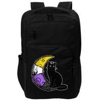 Nonbinary Moon Space Cat LGBT Pride With NB Non Binary Flag Impact Tech Backpack