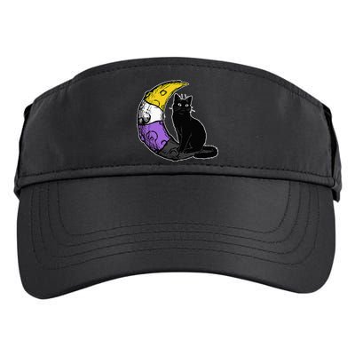 Nonbinary Moon Space Cat LGBT Pride With NB Non Binary Flag Adult Drive Performance Visor