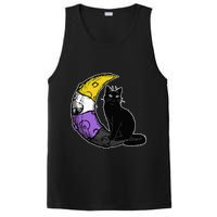 Nonbinary Moon Space Cat LGBT Pride With NB Non Binary Flag PosiCharge Competitor Tank