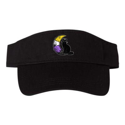 Nonbinary Moon Space Cat LGBT Pride With NB Non Binary Flag Visor