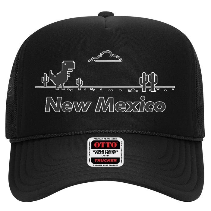 New Mexico State Dinosaur Design High Crown Mesh Back Trucker Hat