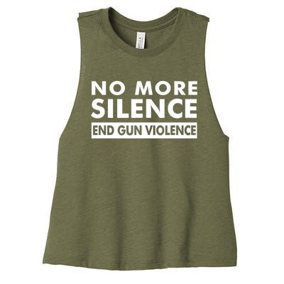 No More Silence End Gun Violence Anti Gun Women's Racerback Cropped Tank