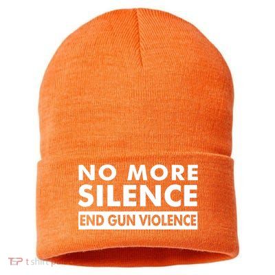 No More Silence End Gun Violence Anti Gun Sustainable Knit Beanie