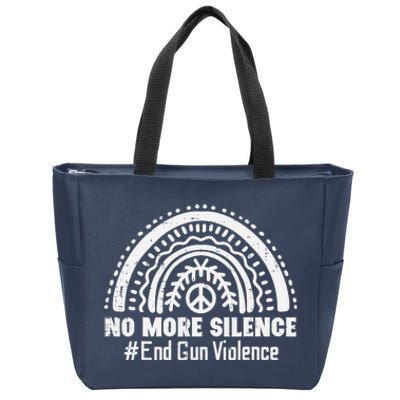 No More Silence End Gun Violence Awareness Month Orange Zip Tote Bag