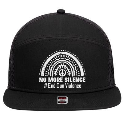 No More Silence End Gun Violence Awareness Month Orange 7 Panel Mesh Trucker Snapback Hat