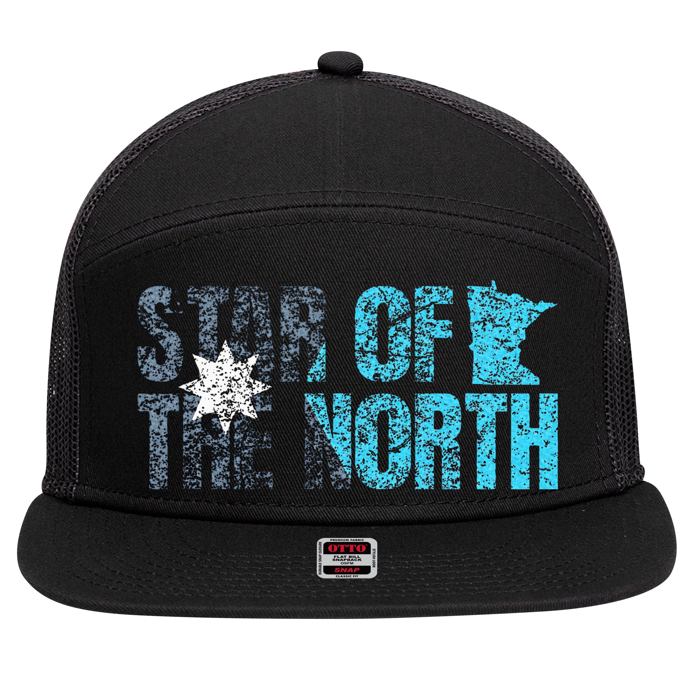 New Minnesota State Flag Mn Star Of The North Map 7 Panel Mesh Trucker Snapback Hat