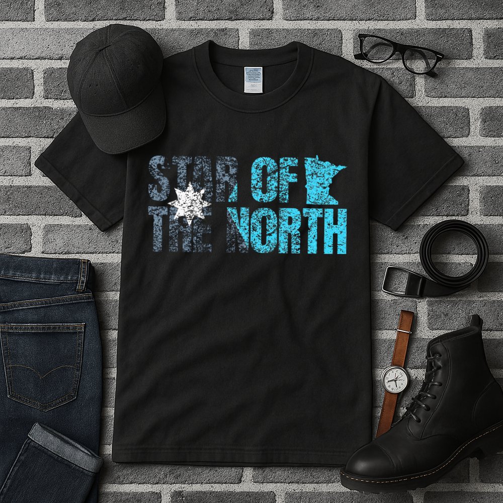 New Minnesota State Flag Mn Star Of The North Map Tall T-Shirt