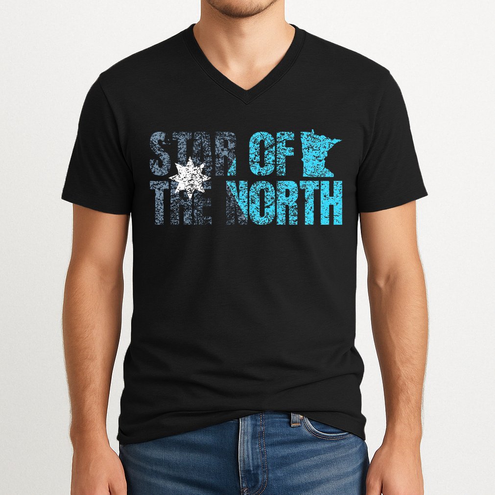 New Minnesota State Flag Mn Star Of The North Map V-Neck T-Shirt