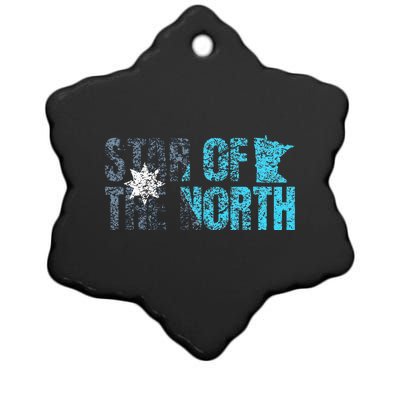 New Minnesota State Flag Mn Star Of The North Map Ceramic Star Ornament