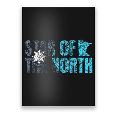 New Minnesota State Flag Mn Star Of The North Map Poster