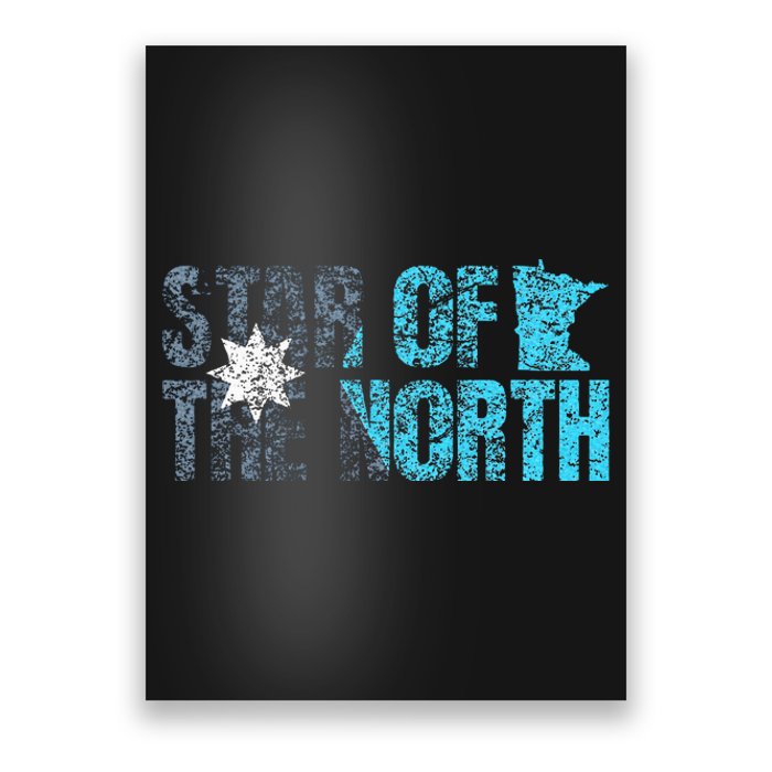 New Minnesota State Flag Mn Star Of The North Map Poster