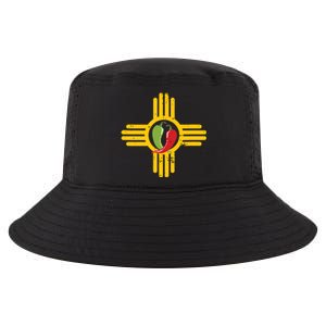 New Mexico Southwest Zia With Red And Green Chile Cool Comfort Performance Bucket Hat