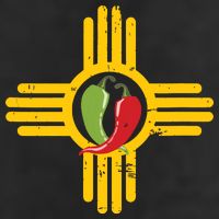 New Mexico Southwest Zia With Red And Green Chile 7 Panel Mesh Trucker Snapback Hat