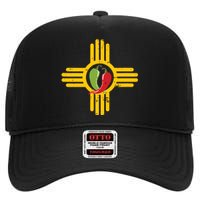 New Mexico Southwest Zia With Red And Green Chile High Crown Mesh Back Trucker Hat