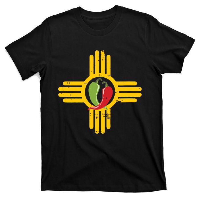 New Mexico Southwest Zia With Red And Green Chile T-Shirt