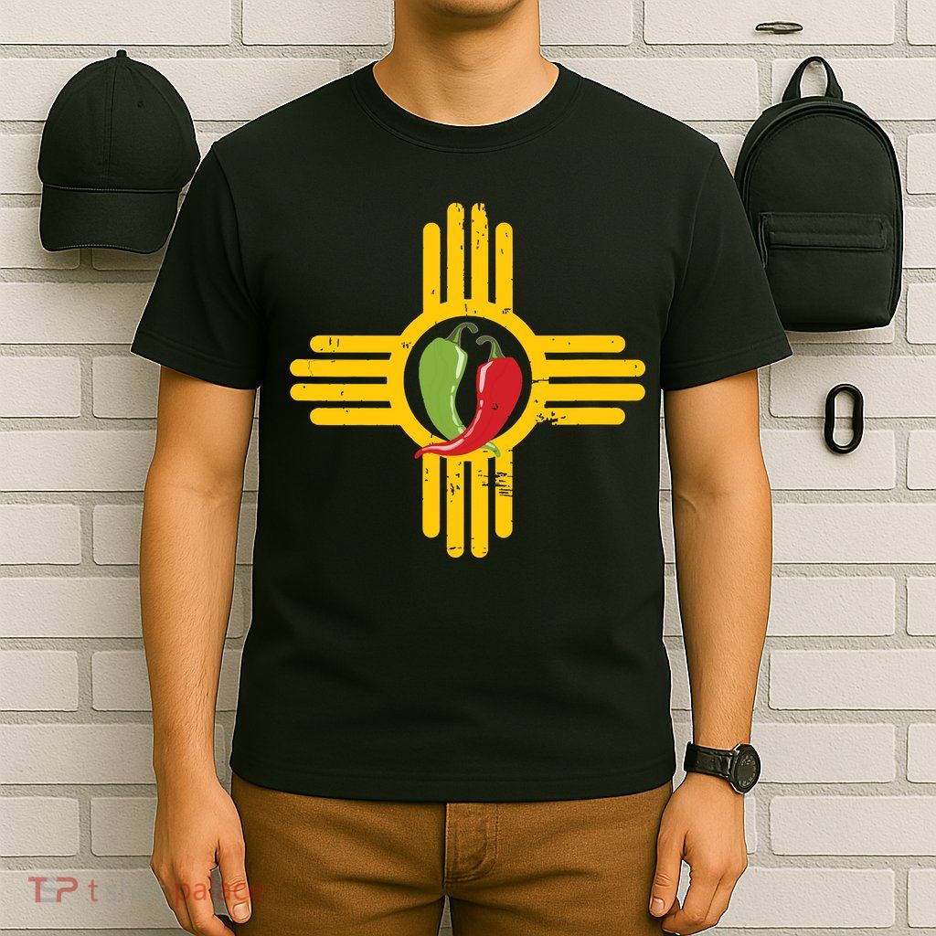 New Mexico Southwest Zia With Red And Green Chile T-Shirt