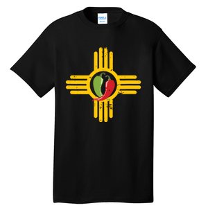 New Mexico Southwest Zia With Red And Green Chile Tall T-Shirt