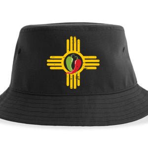 New Mexico Southwest Zia With Red And Green Chile Sustainable Bucket Hat