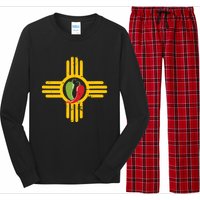 New Mexico Southwest Zia With Red And Green Chile Long Sleeve Pajama Set