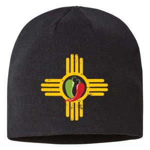 New Mexico Southwest Zia With Red And Green Chile Sustainable Beanie