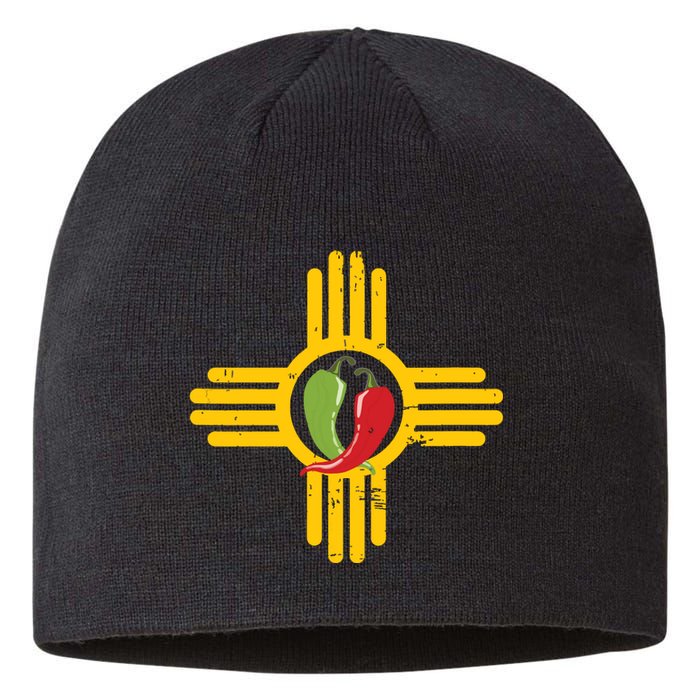 New Mexico Southwest Zia With Red And Green Chile Sustainable Beanie