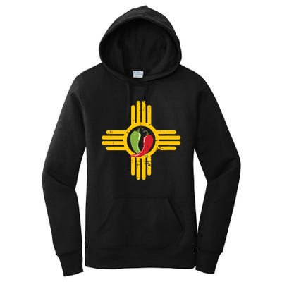 New Mexico Southwest Zia With Red And Green Chile Women's Pullover Hoodie