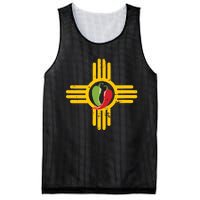 New Mexico Southwest Zia With Red And Green Chile Mesh Reversible Basketball Jersey Tank