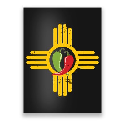 New Mexico Southwest Zia With Red And Green Chile Poster