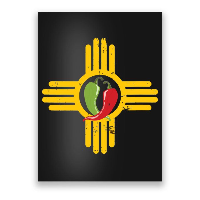 New Mexico Southwest Zia With Red And Green Chile Poster