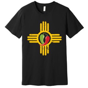 New Mexico Southwest Zia With Red And Green Chile Premium T-Shirt