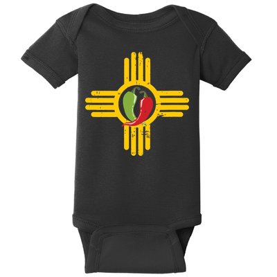 New Mexico Southwest Zia With Red And Green Chile Baby Bodysuit