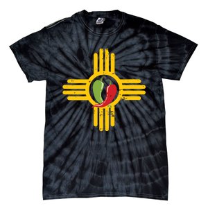 New Mexico Southwest Zia With Red And Green Chile Tie-Dye T-Shirt