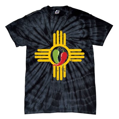 New Mexico Southwest Zia With Red And Green Chile Tie-Dye T-Shirt