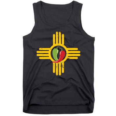New Mexico Southwest Zia With Red And Green Chile Tank Top