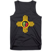 New Mexico Southwest Zia With Red And Green Chile Tank Top