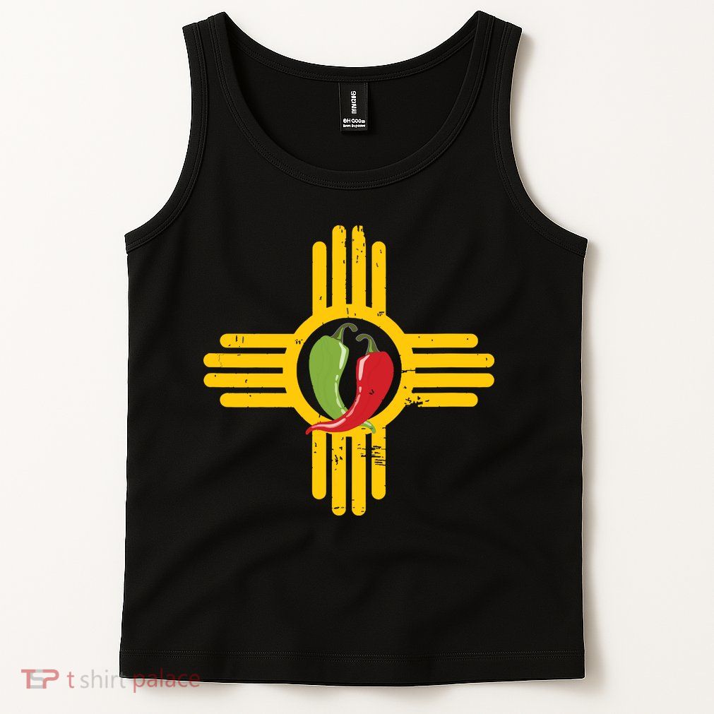 New Mexico Southwest Zia With Red And Green Chile Tank Top