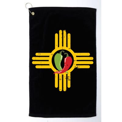 New Mexico Southwest Zia With Red And Green Chile Golf Towel