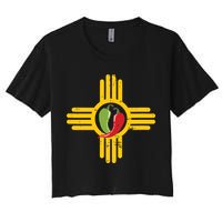New Mexico Southwest Zia With Red And Green Chile Crop Top