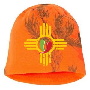 New Mexico Southwest Zia With Red And Green Chile Kati - Camo Knit Beanie