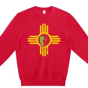 New Mexico Southwest Zia With Red And Green Chile Premium Crewneck Sweatshirt