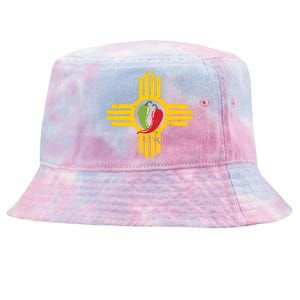 New Mexico Southwest Zia With Red And Green Chile Tie-Dyed Bucket Hat